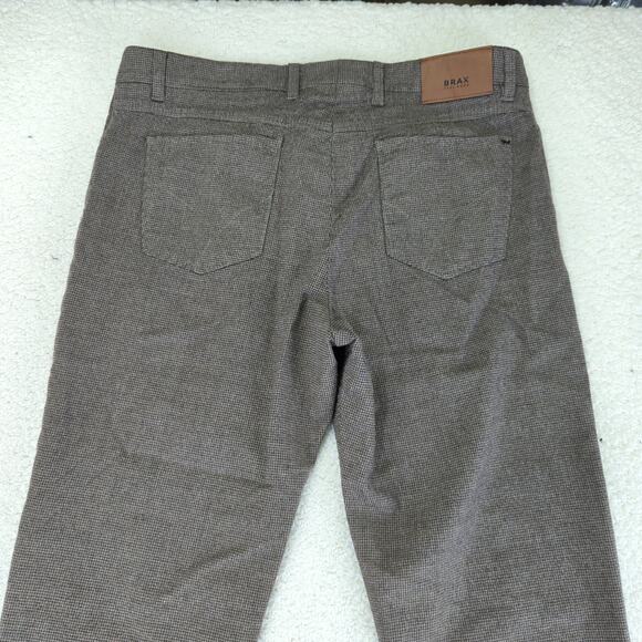 Brax Cooper Fancy Regular Fit Brown Wool Stretch Pants Slim Men's Size 38/36 - Picture 5 of 10